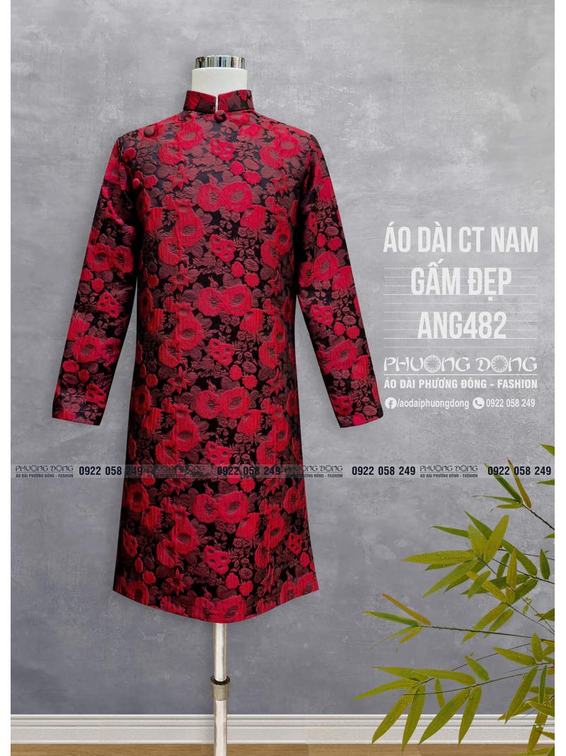 Áo Dài Cách Tân Nam Gấm ANG482